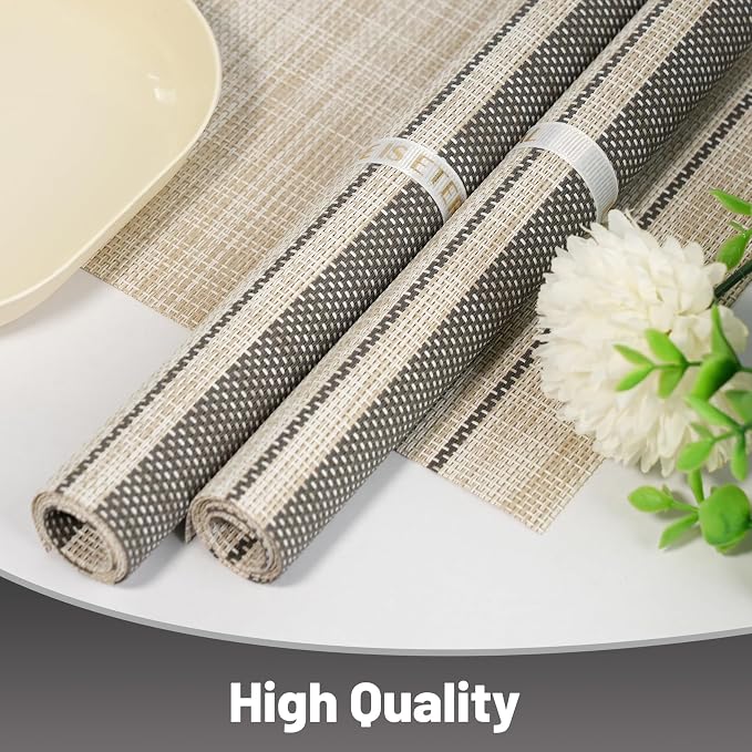 Placemats Set of 6，Non-Slip PVC Weave Table Mats Easy to Clean，Heat Resistant - Image 6
