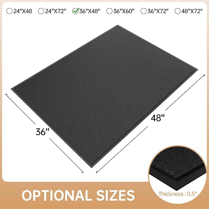 Sturdy Front Door Mat, Non-Slip Waterproof Doormat Inside Entrance, Washable - Image 2