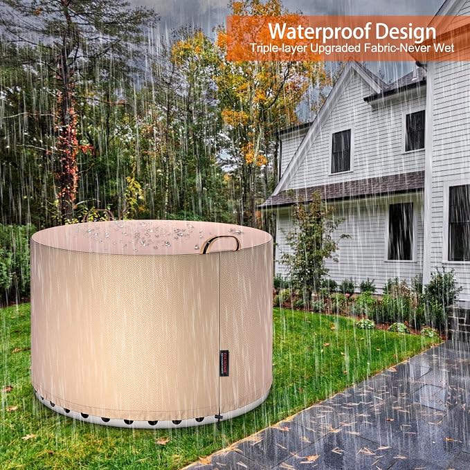 QH.HOME Fire Pit Cover Round for Solo Stove Yukon 27"-29", Waterproof Smokeless - Image 4