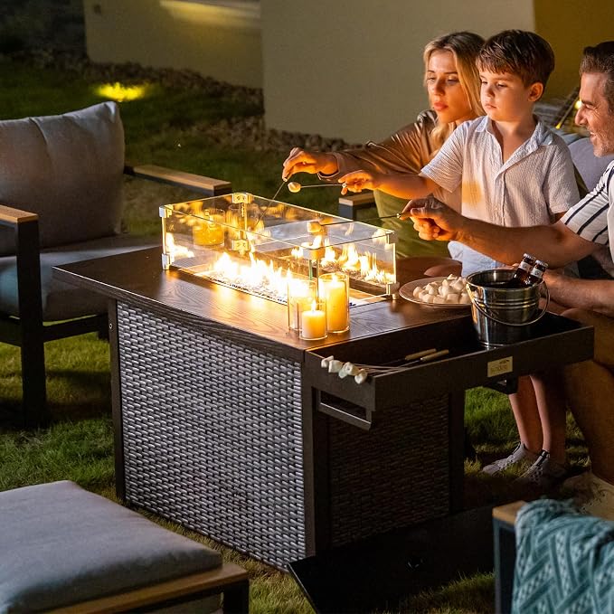 Sundale Outdoor 52 Inch Outdoor Fire Pit Table, 000 BTU Propane Fire Pits - Image 8
