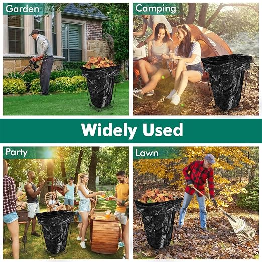 3. Reinforced Trash Bag Holder Metal Garden Waste Basket Stand - Image 2