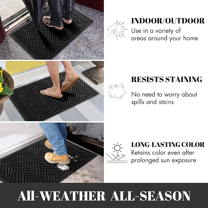Yimobra Door Mats Outdoor 29.5x17, All-Season Waterproof Outdoor Mats - Image 3