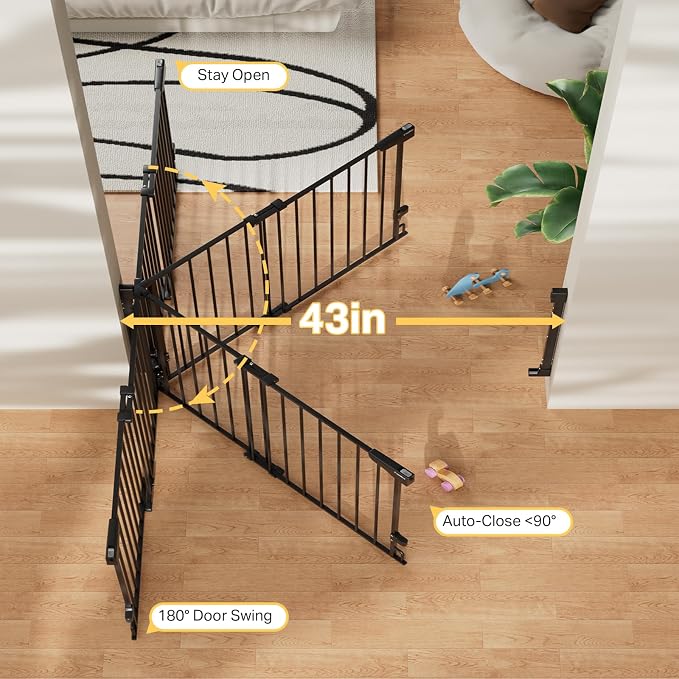 Cumbor 2 Pack 29.2-43" No Bottom Bar Baby Gate - Image 5