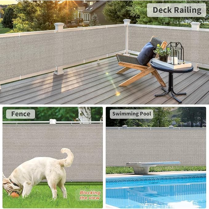 LOVE STORY Balcony Privacy Screen, 3.3'x19.7' Deck Shield Screen Fence Cover - Image 5
