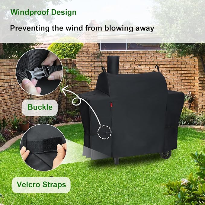 Outdoor Grill Cover for Royal Gourmet CC1830T 30" Barrel Charcoal Grill - Image 4