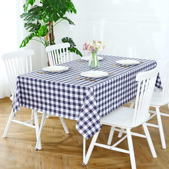 Romanstile Rectangle Vinyl Tablecloth, 100% Waterproof Buffalo Gingham Plastic - Image 3