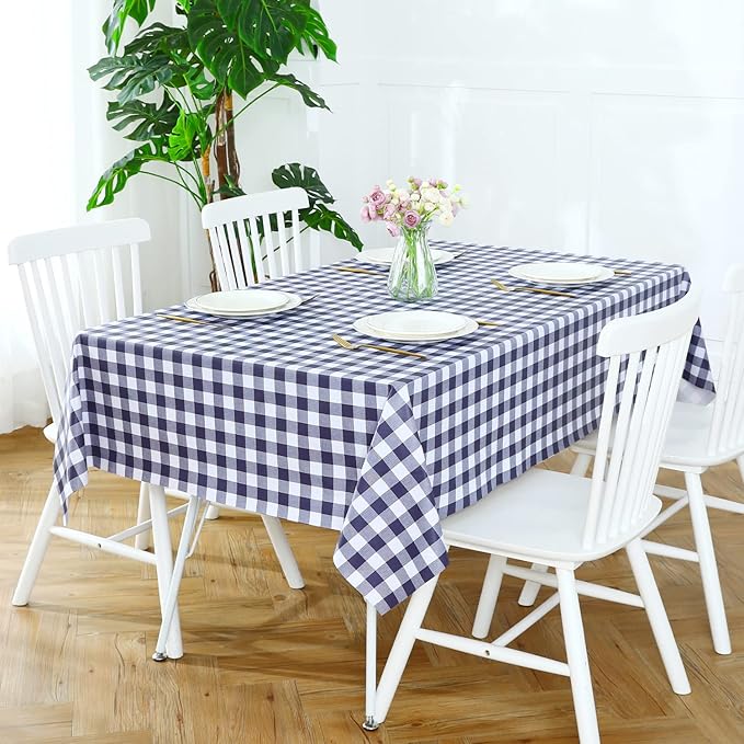 Romanstile Rectangle Vinyl Tablecloth, 100% Waterproof Buffalo Gingham Plastic - Image 3