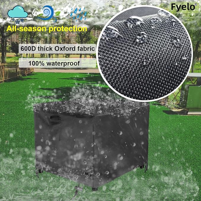 Square 36 Inch Gas Fire Pit Cover 36"L x 36"W x 24"H Waterproof Heavy duty - Image 3