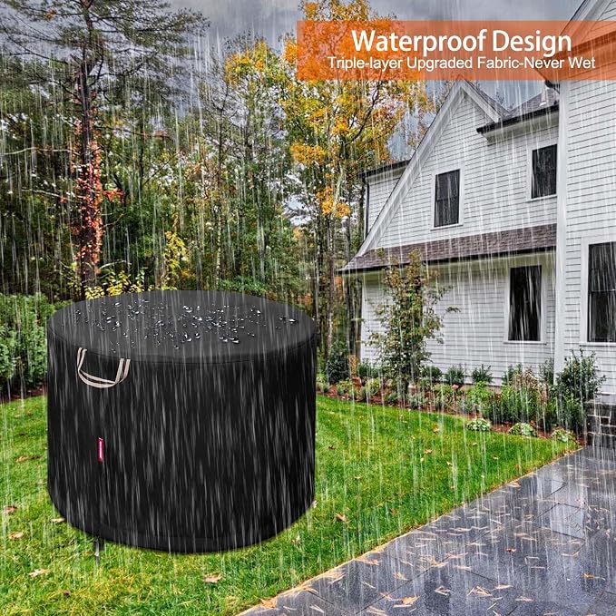 QH.HOME Fire Pit Cover Round for Solo Stove Bonfire 19", Waterproof Smokeless - Image 6