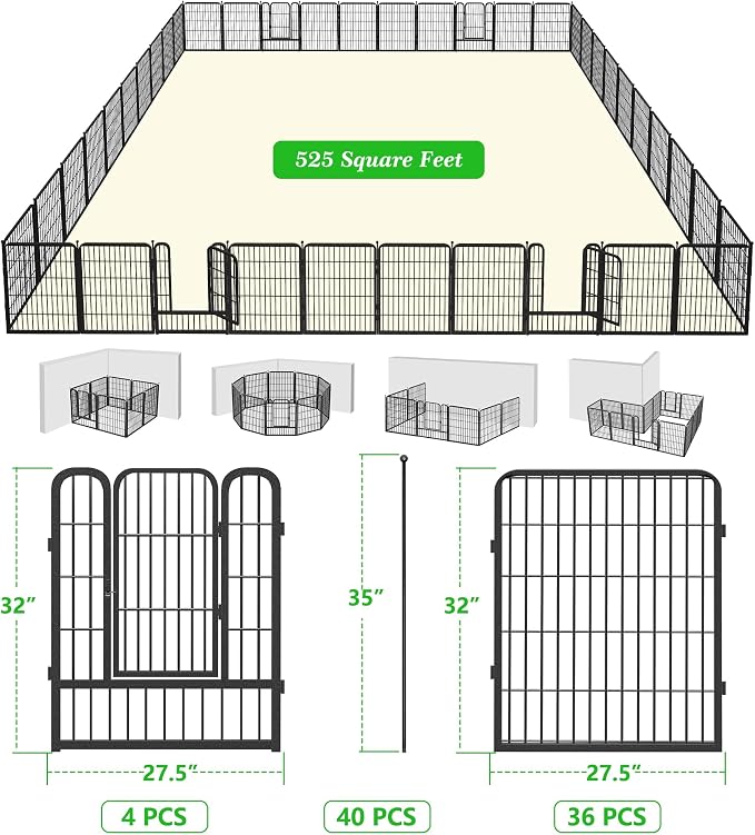Garden Fence with Gate Metal Fencing Outdoor - Image 7