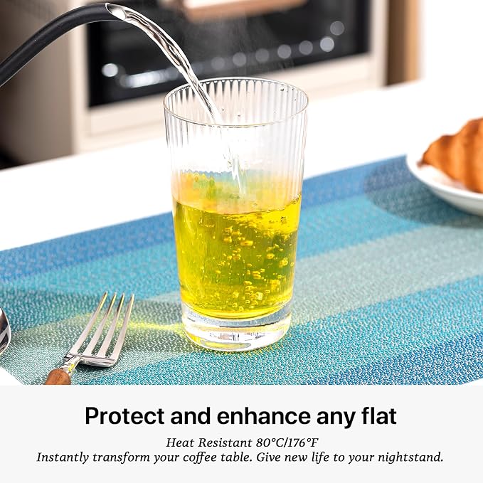 LEXMORE Placemats Set of 6 Vinyl/Plastic Woven Place Mats - Image 5