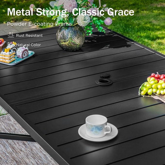 PHI VILLA Outdoor Bar Table, Patio Counter Height Pub Dining Table - Image 3