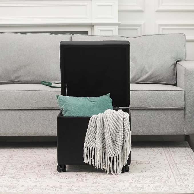 Homebeez Leather Storage Ottoman - Image 8