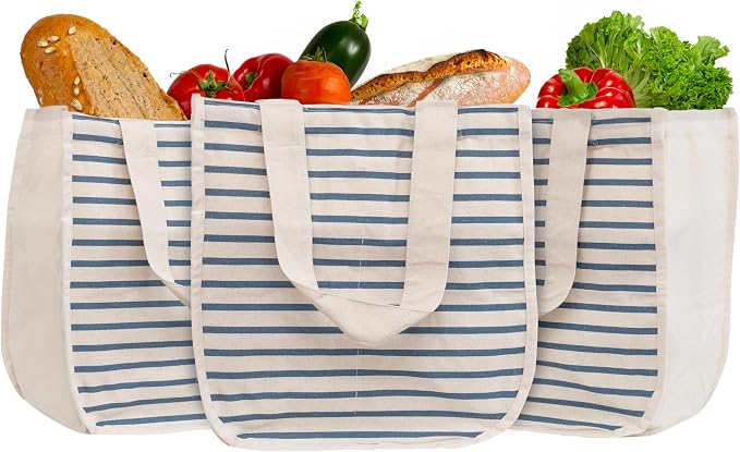 Reusable Canvas Grocery Shopping Bags by OrganicCottonMart