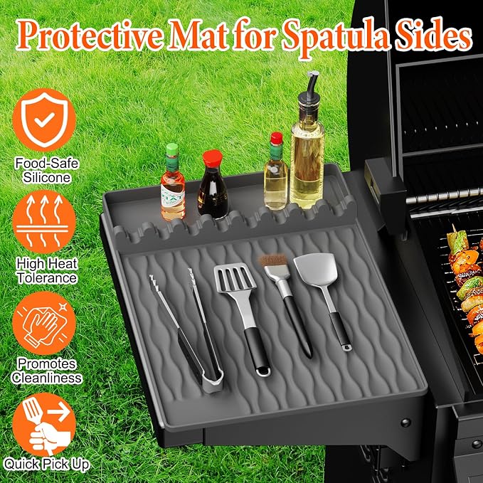 2-Pack Silicone Griddle Mat for Blackstone – Heat-Resistant Utensil Holder - Image 3