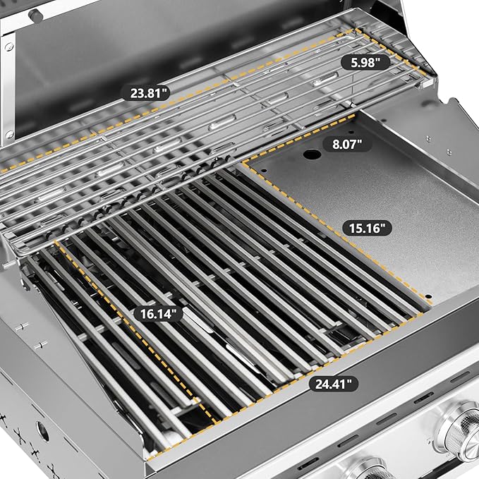 Premium Built In 4 Burner Propane Gas Grill, ALL-Thickened 304 Stainless Steel - Image 3