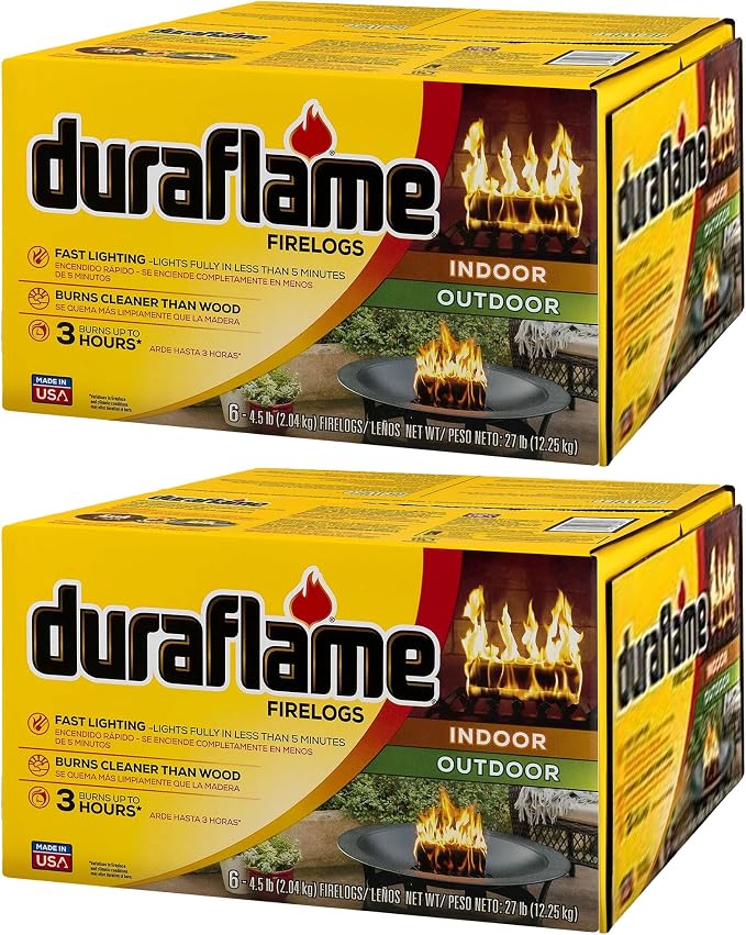 Duraflame 12-Pack Fire Logs for Indoor and Outdoor Use, 3-Hour Burn, 4.5 Lb Each by Duraflame