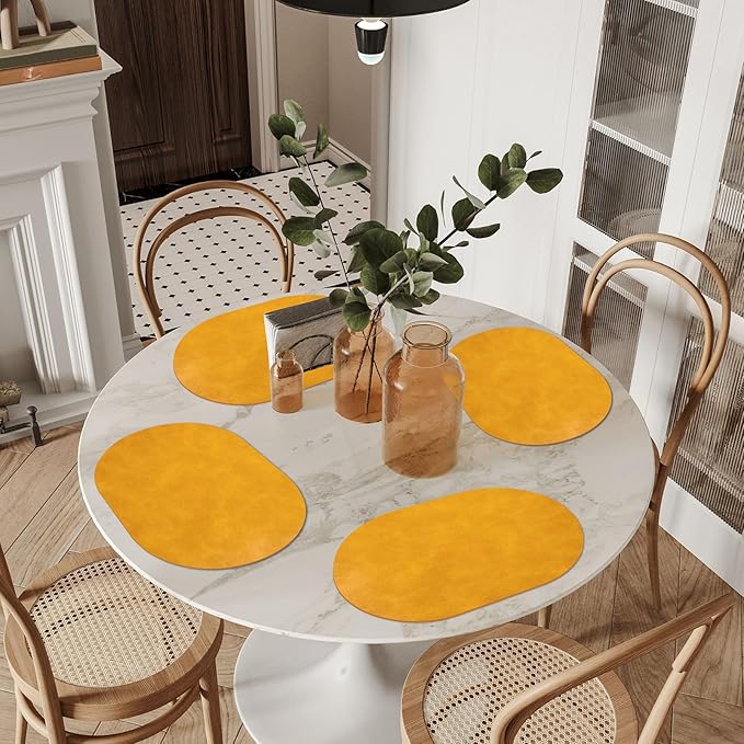 ADRIMER Placemats, Heat Resistant Oval Placemats Set of 12 Washable 12 x 17 Inch - Image 7