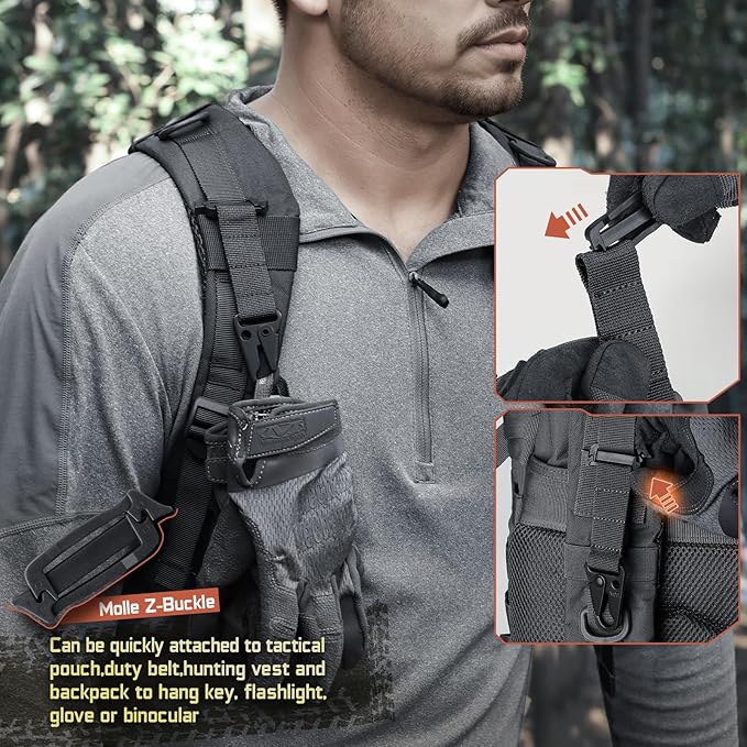 LIVANS Molle Belt Clip Key Holder Tactical Battle Belt Plate Carrier Vest - Image 3