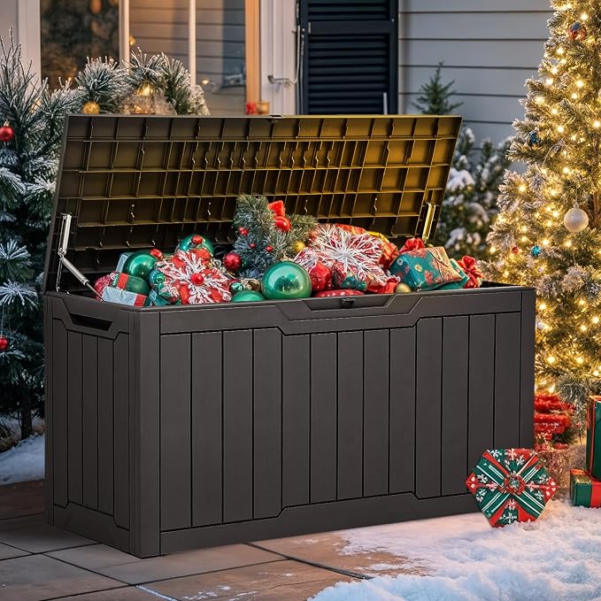 YITAHOME 100 Gallon Outdoor Storage Box, Large Water Resistant Resin Deck Box - Image 6