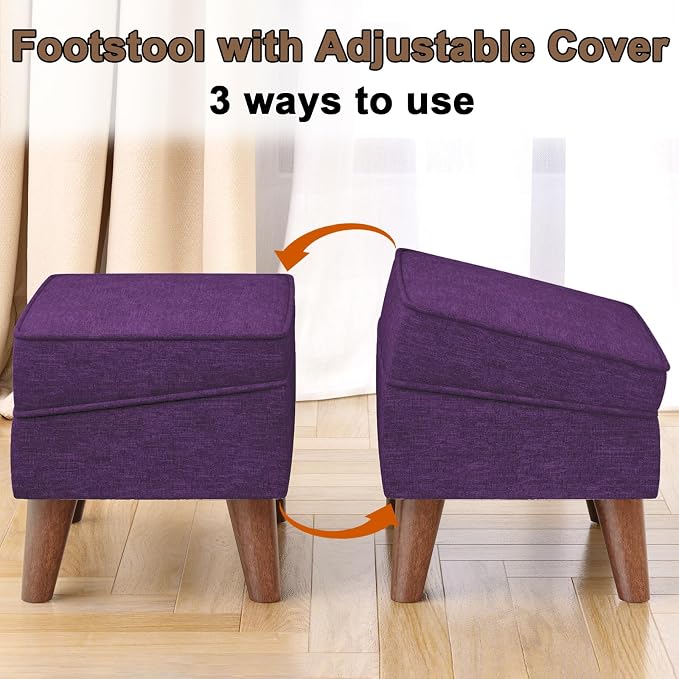Storage Ottoman, Small Foot Stool Ottoman - Image 4
