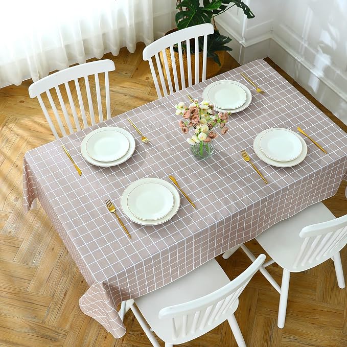 Romanstile Rectangle Vinyl Tablecloth, 100% Waterproof Oil-Proof Checkered - Image 5