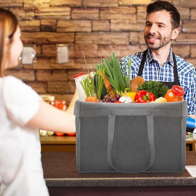 WISELIFE Reusable Grocery Shopping Bags 10 Pack Large Foldable Tote Bags Bulk - Image 7