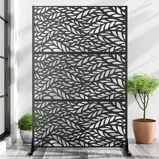 Casaphoria 72" H x 47" W Metal Outdoor Privacy Screen, Freestanding Decorative by Casaphoria