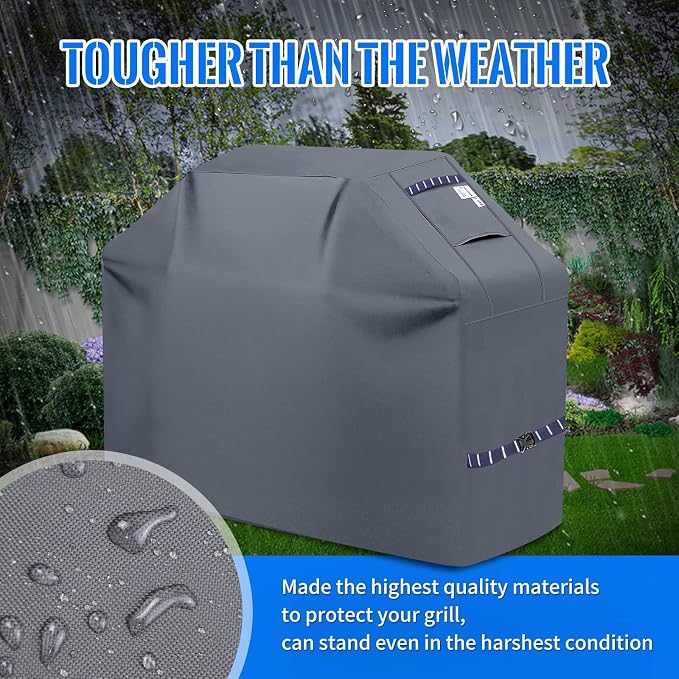 Grill Cover 600D Heavy Duty, Universal Fit Waterproof BBQ Grill Protector - Image 3
