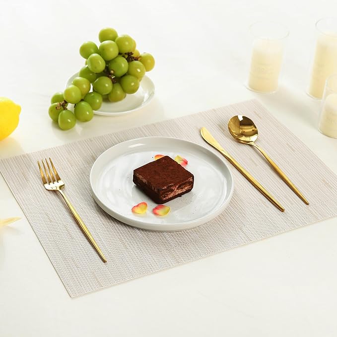 Leetaltree Pale Beige Placemats Set of 12 - Image 9