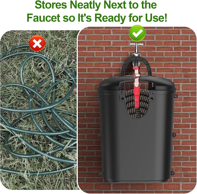 Riokko Garden Hose Holder Bucket, Hose Storage, Water Hose Storage - Image 3