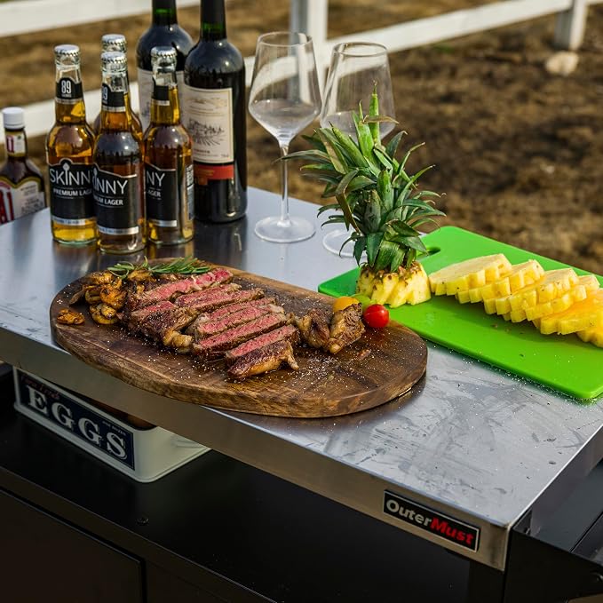 Grill Table Outdoor Kitchen Cabinet, Moveable Outdoor Prep Table & Bar - Image 3
