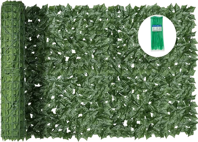 Artificial Ivy Privacy Fence Screen, 140X40 in Privacy Fence Panels Balcony by HOME