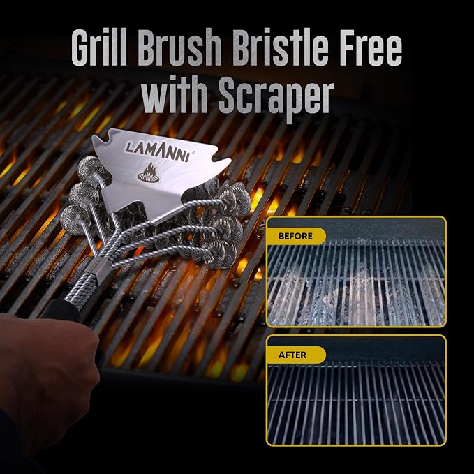 BBQ Grill Brush and Scraper 18” Heavy Duty Stainless Steel Grill Cleaner - Image 5
