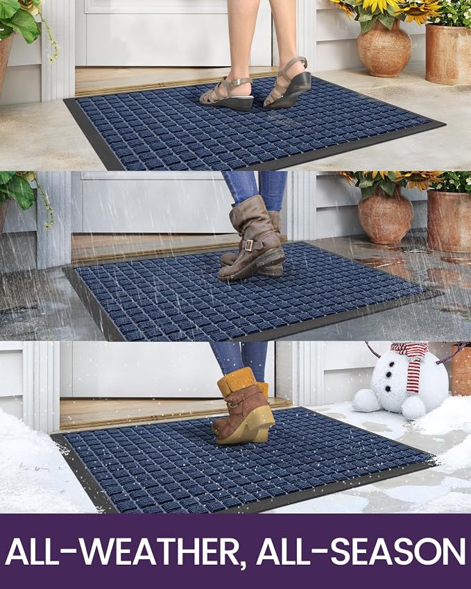 DEXI Front Door Mat Outside Entrance, 2x3 ft Rubber Entry Doormat Heavy Duty - Image 4
