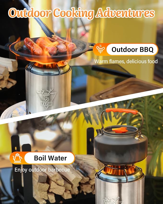 YEFU Tabletop Fire Pit 7.5 x 5.5 in, Low Smoke Camping Stove - Image 3
