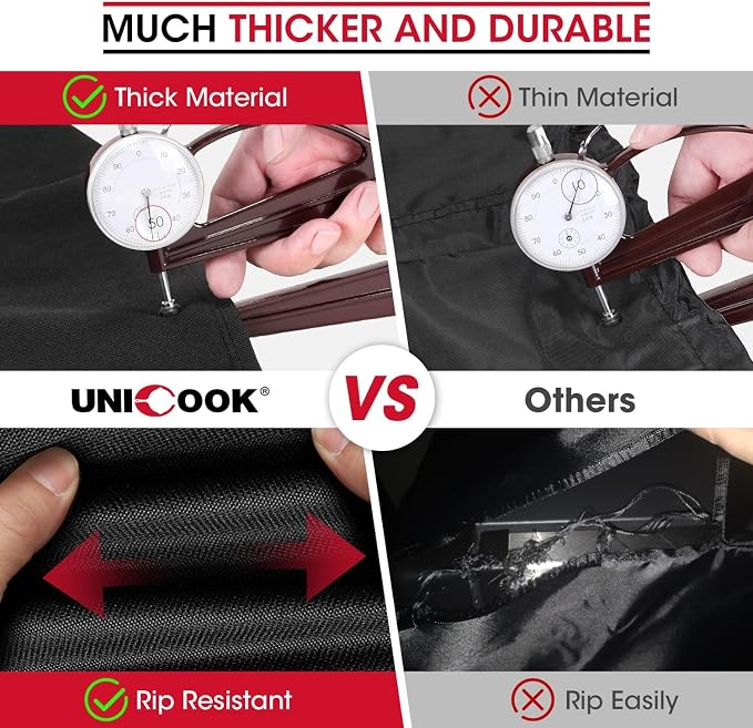 Unicook Heavy Duty Waterproof Barbecue Gas Grill Cover, 65-inch BBQ Cover - Image 6