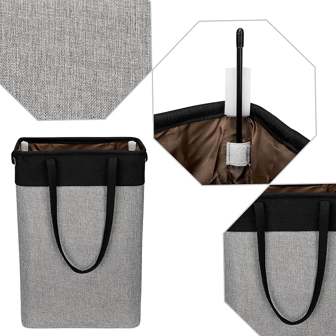 Laundry Hampers 15.2Lx7.5Wx23H Small&Tall Slim Fabric Laundry Baskets Thin - Image 4