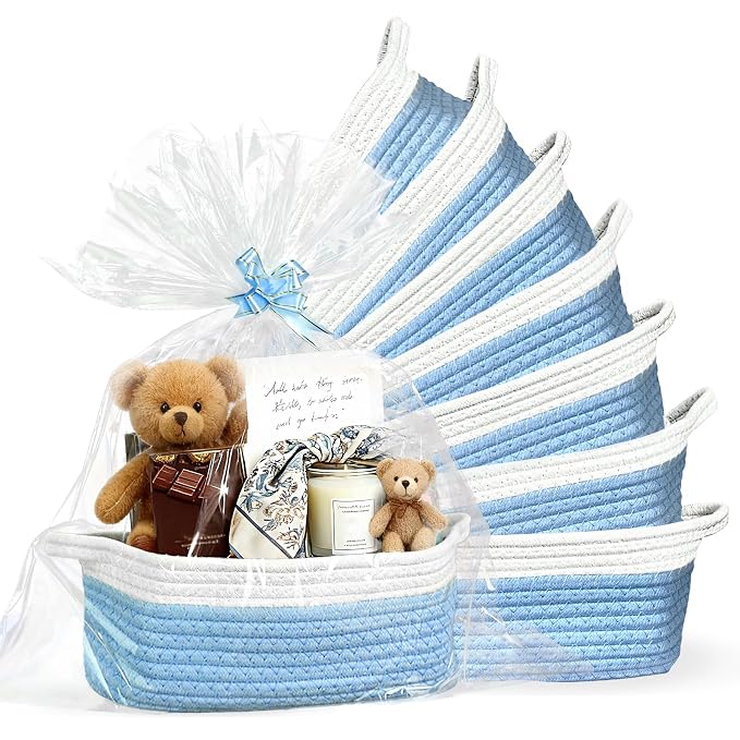 Succwoah 8 Pack Small Woven Baskets by Succwoah