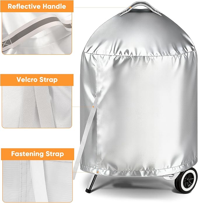 iCOVER Grill Cover for Weber 22 Inch Charcoal Kettle- Heavy Duty Waterproof BBQ - Image 4