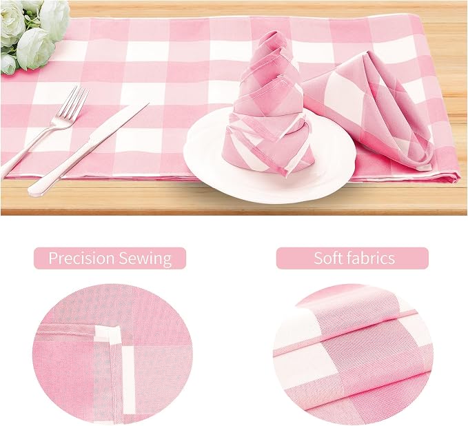 Buffalo Plaid Table Napkins Set of 50 Checkered Cloth Napkins 17x17 inch - Image 3