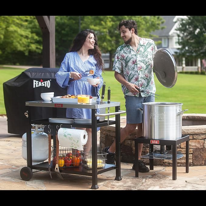 3-Shelf Outdoor Grill Table, Pizza Oven Table - Image 5