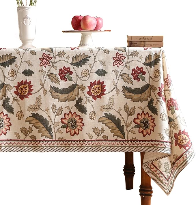 ISAENNE Designer Provence Floral Table Cloth by Isaennehomedecoration