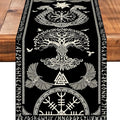 Viking Burlap Table Runner Seasonal Spring Fall Kitchen Dining Linen Table by Worltoldb