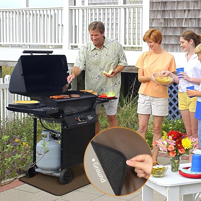 Anze Under Grill Mat for Outdoor Grill, 36x48 Inch Anti-Slip BBQ Floor Mats - Image 8