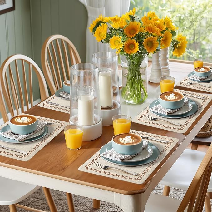 Placemats Set of 6, Heat Resistant & Waterproof Table Mats - Image 6