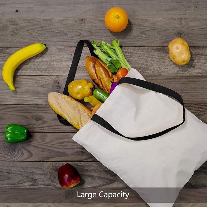 TOPDesign 5-Pack Economical Cotton Tote Bag, Lightweight Medium Reusable - Image 4