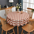 Gingham Table Cloth for Round Tables Orange Checkered Plaid Tablecloth Heavy by Yofori