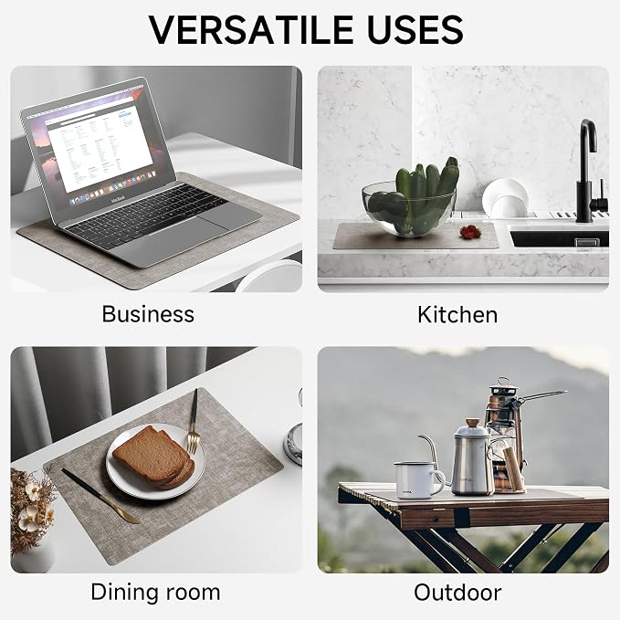 Faux Leather Vinyl Placemats Set of 4 Wipeable Heat Resistant Place Mats 100% - Image 7