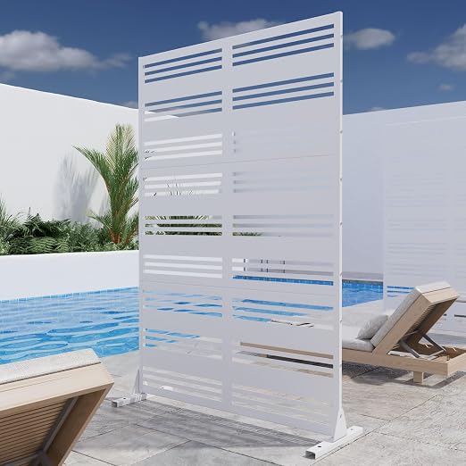 Casaphoria 72" H x 47" W Metal Outdoor Privacy Screen, Freestanding Decorative - Image 3